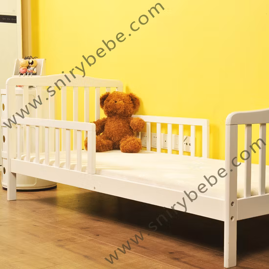 Solid Wooden Comfort Wholesale Factory Supplier Nursery Modern Home Kindergarten Bedroom Baby Kids Children Infant Baby Furniture with Rails and Bassinet