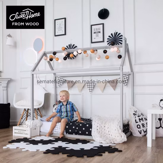 Classic Design Toddler Bed Solid Pine Wood Children Beds for Kids