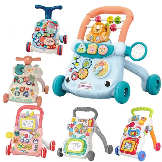 Baby Trolley Toys with Handle Music Playing Puzzle Baby Walker Toys 
