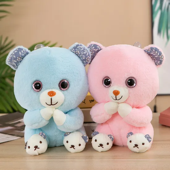 China Promotional Baby Stuffed Animal Soft Toys Cute Pink Blue Bear Plush Toys 