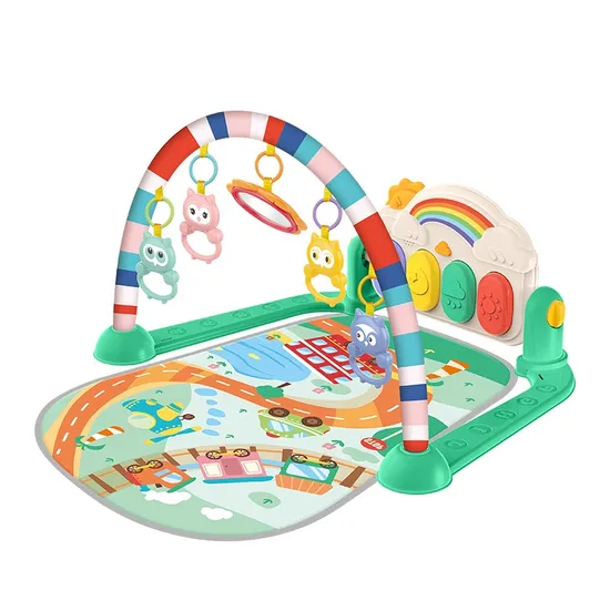 AiJH Baby Tummy Time Play Gym Mat Kick and Play Piano Fitness Rack Play Mat Gym for Baby Toys 