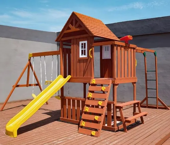 Wooden Children Toy Swing Set with Climbing Frame Wooden Climbing Frame 