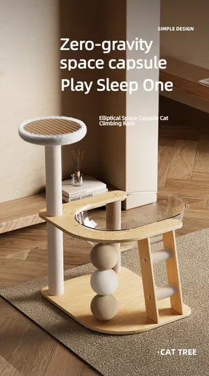 Wholesale Multifunctional Wooden Climbing Tower Scratcher Cat Toy