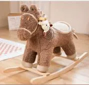 Children′s Plush Rocking Dragon Rocking Chair Plush Wooden Rocking Horse Toys 