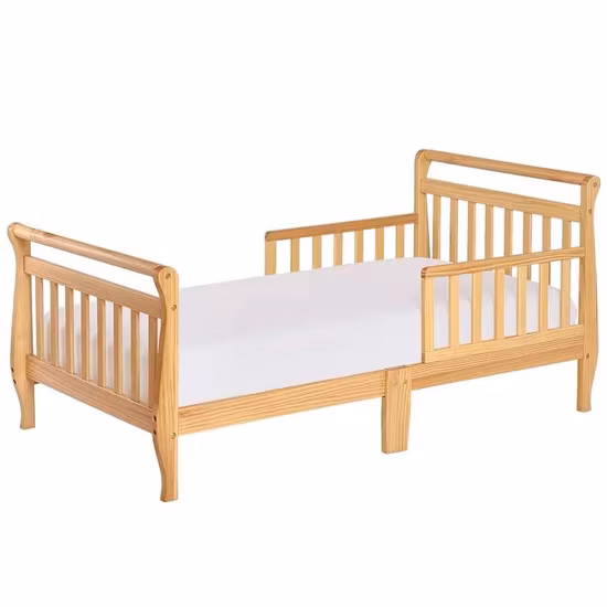 New Arrival Nontoxic Solid Wood Kid Toddler Bed with Safe Rail