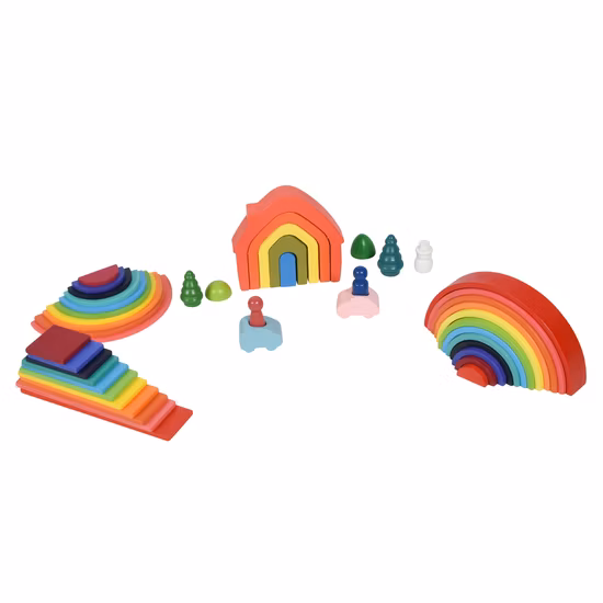 Wooden Rainbow Arch Stacking Montessori Toys