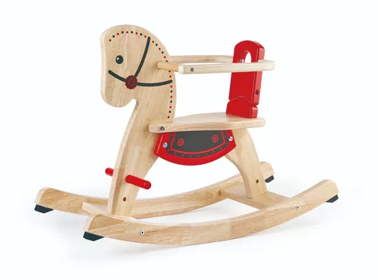 P0001 Pintoy Baby Toy Classic Wooden Shetland Rocking Horse 