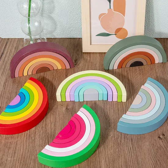 Hot Sale Creative Rainbow Wooden Educational Puzzle Toy 